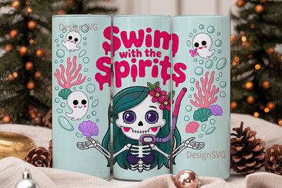 Spooky Mermaid 20oz Tumbler Wrap Sublimation DesignSVG 