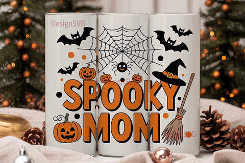 Spooky Mom 20oz Tumbler Wrap Sublimation DesignSVG 