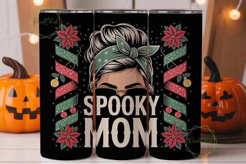 Spooky Mom Christmas Tumbler Wrap Sublimation PixelChick 