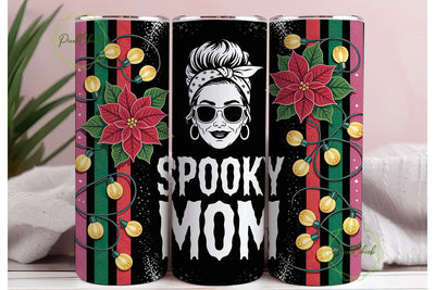 Spooky Mom Christmas Tumbler Wrap Sublimation PixelChick 
