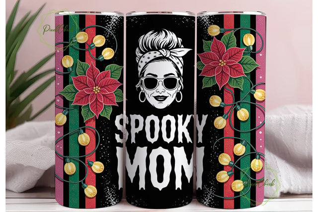 Spooky Mom Christmas Tumbler Wrap Sublimation PixelChick 