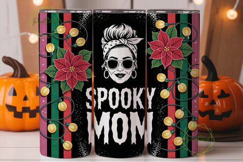 Spooky Mom Christmas Tumbler Wrap Sublimation PixelChick 