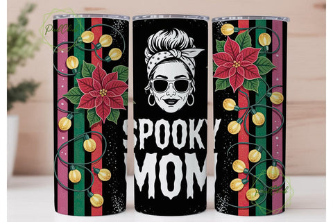 Spooky Mom Christmas Tumbler Wrap Sublimation PixelChick 