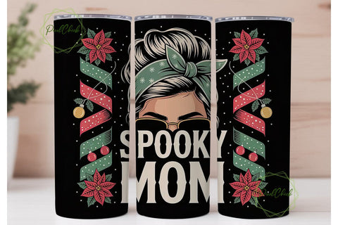 Spooky Mom Christmas Tumbler Wrap Sublimation PixelChick 