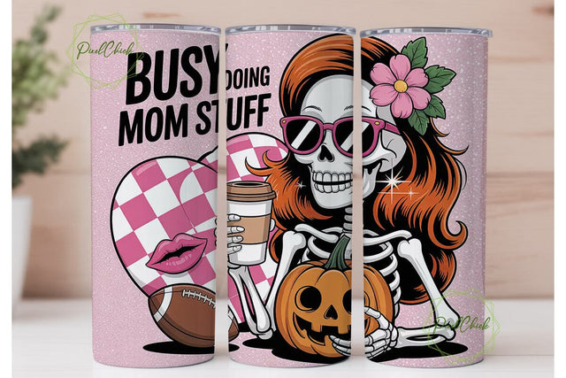 Spooky Mom Life 20oz Tumbler Wrap Sublimation PixelChick 