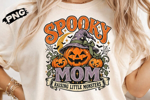 Spooky Mom Raising Monsters Halloween PNG SVG DesignDestine 