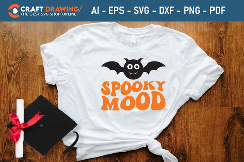 Spooky Mood Halloween Svg, Halloween Png , Halloween Clipart, Ghost Svg, Halloween Shirt Svg, Hippie Svg, Retro Svg, Svg Bundle, Sublimation Designs SVG Debashish Barman 