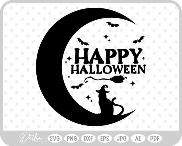 Spooky Moon Halloween SVG DottieDigitals 