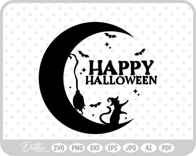 Spooky Moon Halloween SVG DottieDigitals 