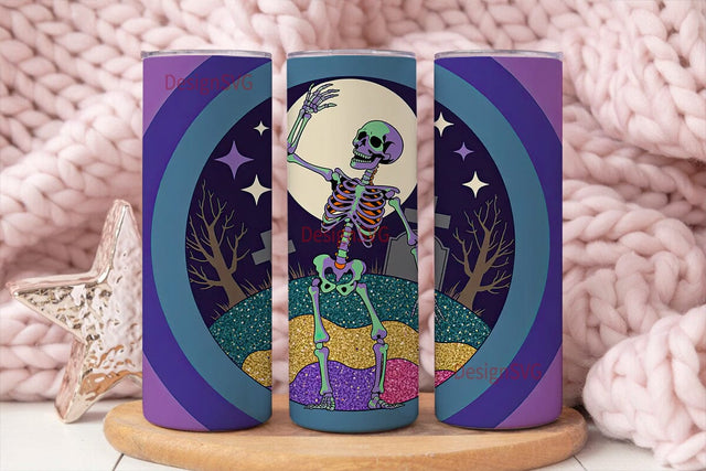 Spooky Moonlit Graveyard 20oz Tumbler Sublimation DesignSVG 