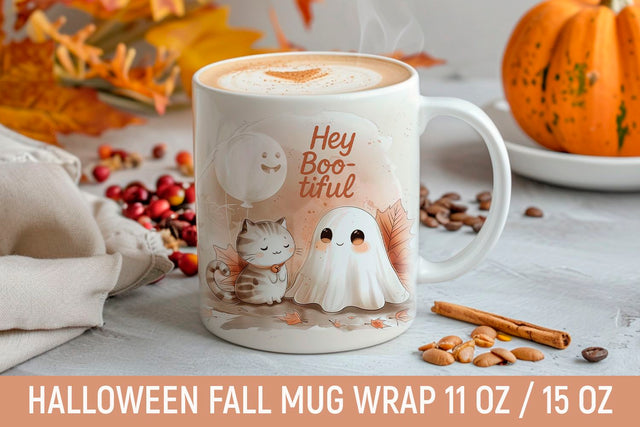 Spooky Mug Wraps – Cozy Fall Coffee PNG for Crafters Sublimation KMarinaDesign 