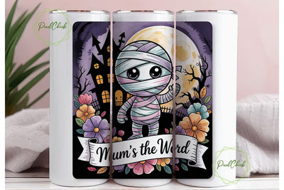 Spooky Mummy Halloween 20oz Tumbler Wrap Sublimation PixelChick 
