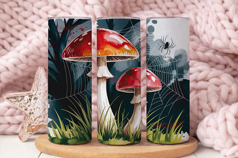 Spooky Mushroom Tumbler Wrap Sublimation DesignSVG 