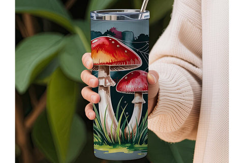 Spooky Mushroom Tumbler Wrap Sublimation DesignSVG 