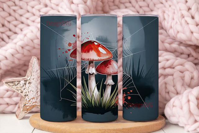 Spooky Mushroom Tumbler Wrap Sublimation DesignSVG 