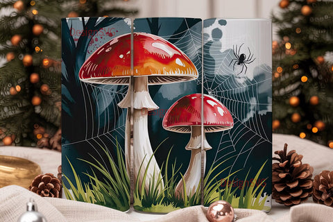 Spooky Mushroom Tumbler Wrap Sublimation DesignSVG 