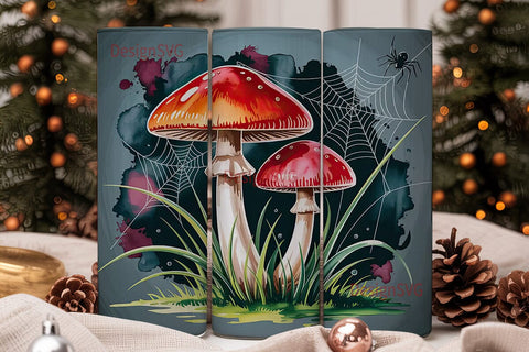 Spooky Mushroom Tumbler Wrap Sublimation DesignSVG 