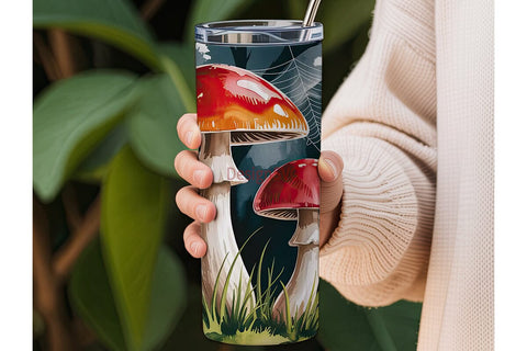 Spooky Mushroom Tumbler Wrap Sublimation DesignSVG 