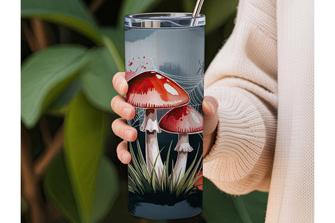 Spooky Mushroom Tumbler Wrap Sublimation DesignSVG 