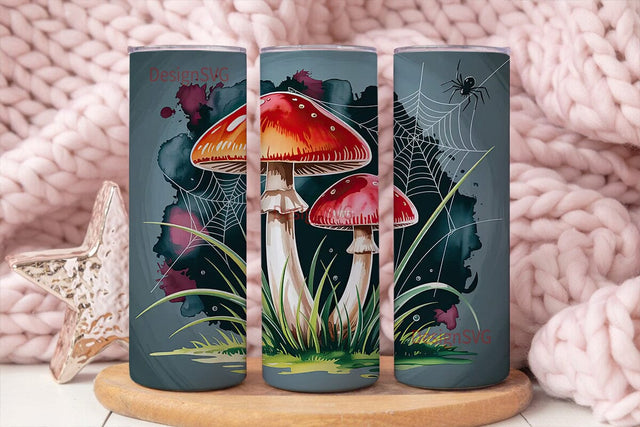 Spooky Mushroom Tumbler Wrap Sublimation DesignSVG 
