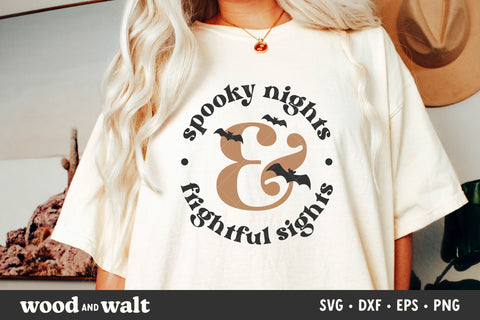 Spooky Nights & Frightful Sights SVG | Halloween SVG SVG Wood And Walt 