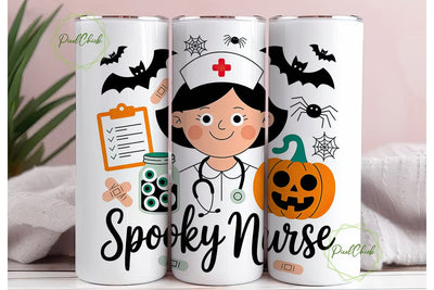 Spooky Nurse 20oz Tumbler Wrap Sublimation PixelChick 