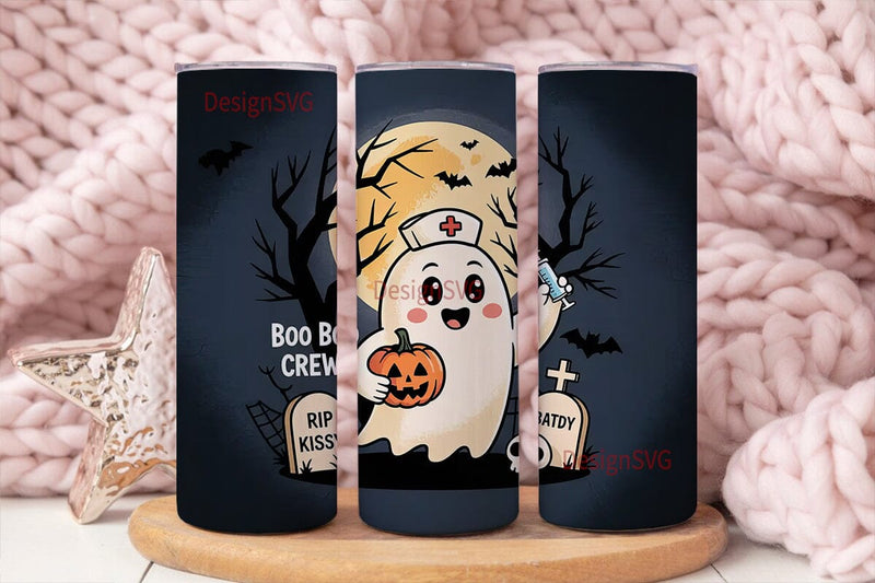 Spooky Nurse Ghost 20oz Tumbler Wrap Sublimation DesignSVG 