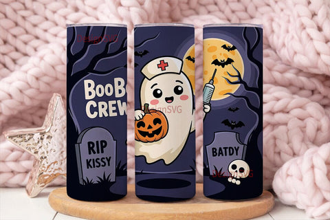 Spooky Nurse Ghost 20oz Tumbler Wrap Sublimation DesignSVG 