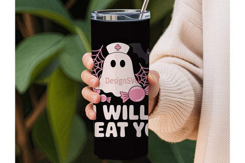 Spooky Nurse Ghost 20oz Tumbler Wrap Sublimation DesignSVG 