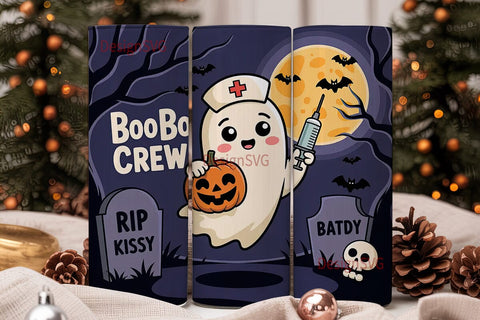 Spooky Nurse Ghost 20oz Tumbler Wrap Sublimation DesignSVG 