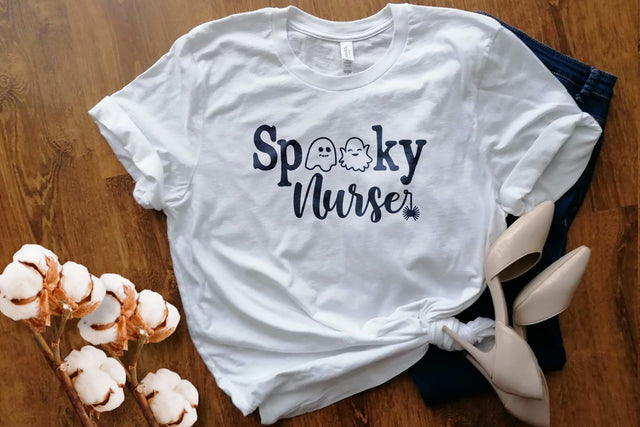 Spooky Nurse Svg For Nurse Halloween Holiday, Halloween Nurse Svg, Nurse Fall Shirt, Funny Nurse Svg, Spooky Vibes Svg, halloween nurse shirt SVG DesignDestine 