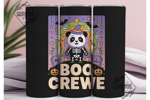 Spooky Panda Halloween 20oz Tumbler Wrap Sublimation sassyprint 