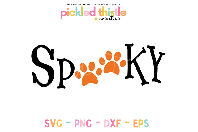 Spooky Paw Print SVG | Halloween Pet Lover Cut File | Dog Mom and Cat Lover Halloween SVG SVG Pickled Thistle Creative 