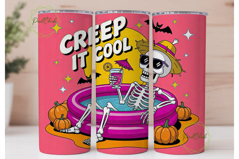 Spooky Pool Party 20oz Tumbler Wrap Sublimation PixelChick 
