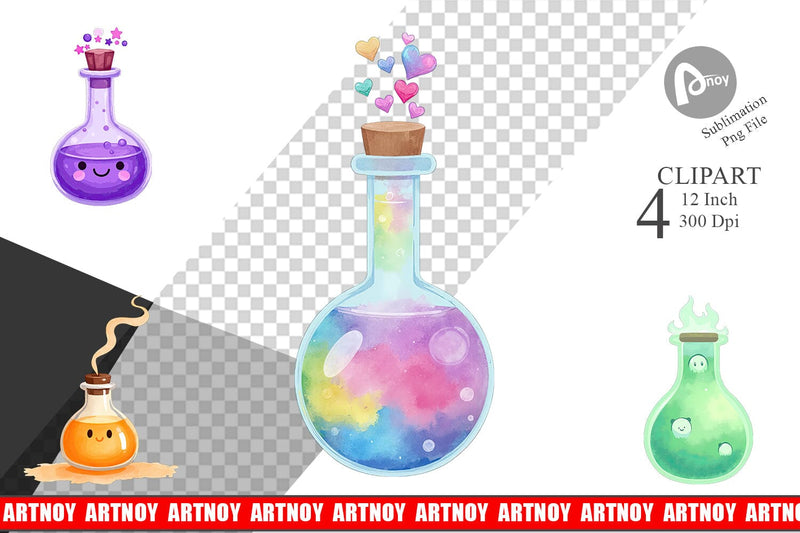Spooky Potion Cuties Clipart Sublimation artnoy 
