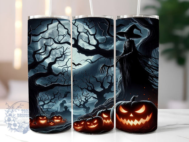 Spooky Pumpkin 20oz Skinny Tumbler, Spooky Season Tumbler Png, Straight & Tapered Tumbler Wrap, Instant Digital Download Sublimation ToriDesigns 