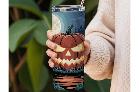 Spooky Pumpkin 20oz Tumbler Wrap Sublimation DesignSVG 