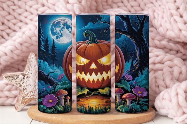 Spooky Pumpkin 20oz Tumbler Wrap Sublimation DesignSVG 