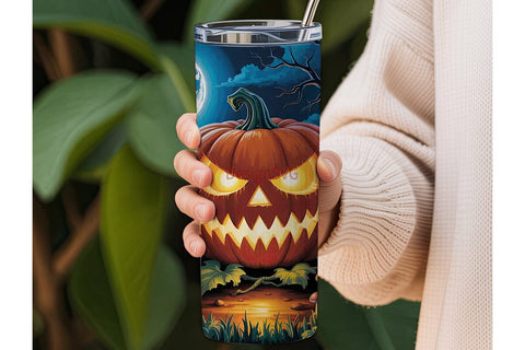 Spooky Pumpkin 20oz Tumbler Wrap Sublimation DesignSVG 