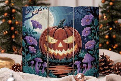 Spooky Pumpkin 20oz Tumbler Wrap Sublimation DesignSVG 