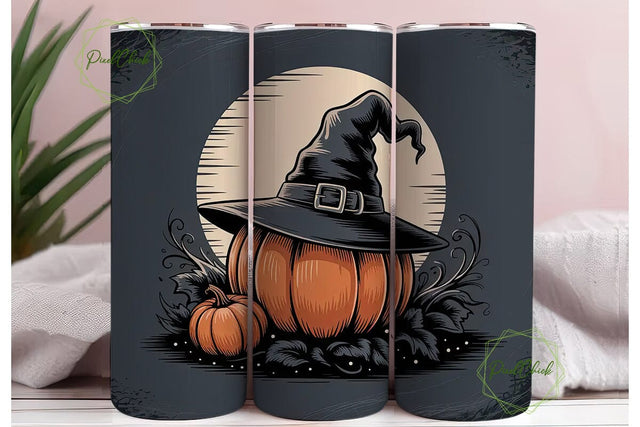 Spooky Pumpkin 20oz Tumbler Wrap Sublimation PixelChick 