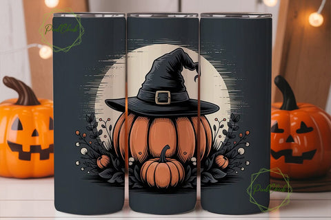 Spooky Pumpkin 20oz Tumbler Wrap Sublimation PixelChick 