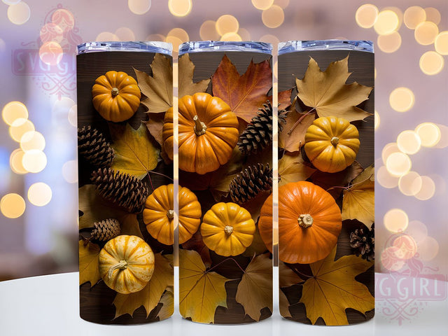 Spooky Pumpkin Autumn Leaves Tumbler Wrap, Halloween Tumbler Png, Spooky Season Tumbler, Autumn Leaves Png, 20oz Skinny Tumbler Png, Pumpkin Sublimation, Hello Fall Png Sublimation SvggirlplusArt 