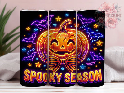 Spooky Pumpkin Bow 20oz Tumbler, Pumpkin Bow, Spooky Halloween, 20oz Wrap, Cute Spooky, Whimsical Style, Sublimation Tumbler, Festive Pattern Sublimation Li Zamperini 