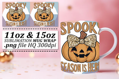 Spooky Pumpkin Design 11oz/15oz Mug Halloween Sublimation Sublimation afrosvg 
