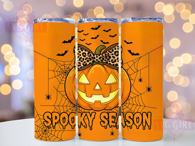 Spooky Pumpkin Halloween Tumbler, Spooky Season Sublimation, 20oz Skinny Tumbler Wrap, Fall Halloween Drinkware, Cute Spooky Wrap Design, Trick Or Treat Tumbler, Autumn Pumpkin Sublimation Sublimation SvggirlplusArt 