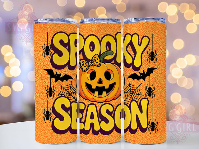 Spooky Pumpkin Halloween Tumbler, Spooky Season Sublimation, 20oz Skinny Tumbler Wrap, Fall Halloween Drinkware, Cute Spooky Wrap Design, Trick Or Treat Tumbler, Autumn Pumpkin Sublimation Sublimation SvggirlplusArt 