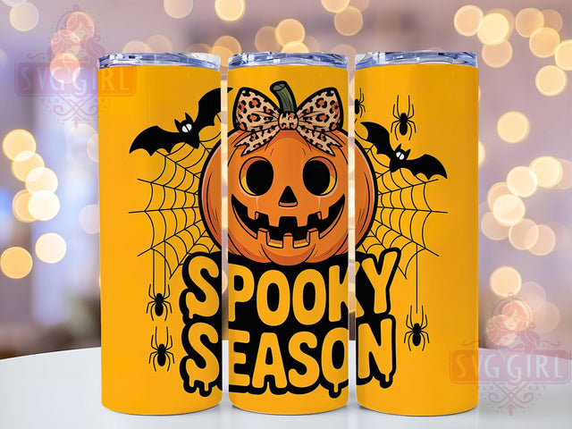 Spooky Pumpkin Halloween Tumbler, Spooky Season Sublimation, 20oz Skinny Tumbler Wrap, Fall Halloween Drinkware, Cute Spooky Wrap Design, Trick Or Treat Tumbler, Autumn Pumpkin Sublimation Sublimation SvggirlplusArt 