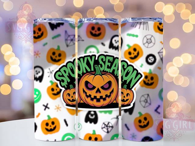 Spooky Pumpkin Halloween Tumbler Wrap, Halloween Tumbler Wrap, Pumpkin Png, 20oz Skinny Tumbler Png, Halloween Sublimation, Jack O Lantern Tumbler, Spooky Vibes Png Sublimation SvggirlplusArt 