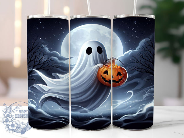 Spooky Pumpkin Lantern Ghost Tumbler, Spooky Pumpkin Tumbler Wrap, Lantern Halloween Design, 20Oz Skinny Tumbler Wrap, Haunted Season Sublimation, Gothic Pumpkin Lantern Wrap, Spooky Halloween Drinkware Sublimation ToriDesigns 